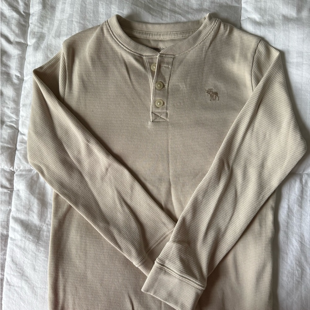 Abercrombie Kids Cream Waffle Knit Top